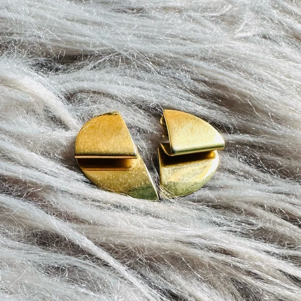 Vintage Monet Geometrical Folded Earrings